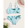 Infant Baby Girl Summer Tie-Dye Print Suspender Swimwear 2PCS Bikini Swimsuit Swimming Suits 5t (Green, 11-12 Years) view 2