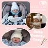 Camptrace Toddler Baby Winter Hat Warm Fleece Lined Knit Kids Hat with Earflap Infant Newborn Pom Beanie Knit Cap Girls Boys view 4