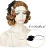 Aicos Brown 1920s Flapper Wavy Wig for Women Finger Wavy Vintage Wig with Headband Halloween Costume Party view 2