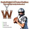 AIAINAGI Football Initial A-Z Letter Necklace for Men - Football Charm Pendant, Stainless Steel Silver Chain, 22inch Personalized Gift view 2