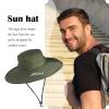 Bucket Hats for Men Women Custom Name Sun Hats Wide Brim Safari Fishing Hats Windproof Uv Protection Hat for Beach Hiking (Style 2) view 3