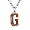 AIAINAGI Football Initial A-Z Letter Necklace for Men - Football Charm Pendant in Stainless Steel Silver Chain, 22inch Personalized Gift for Men(G) view 1