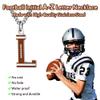 AIAINAGI Initial A-Z Letter Necklace for Boys & Girls - Stainless Steel Silver Chain 22inch - Personalized Football Gift for Men, Women, Kids (L) view 2