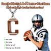AIAINAGI Football Initial A-Z Letter Necklace for Men - Football Charm Pendant in Stainless Steel Silver Chain, 22inch Personalized Gift view 2
