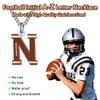 AIAINAGI Football Initial A-Z Letter Necklace for Boys, Men, Women & Girls - Stainless Steel Silver Chain 22inch Personalized Football Gift for Men, Women, Girls view 2