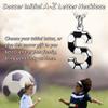 AIAINAGI Soccer Initial A-Z Letter Necklace for Boys Charm Pendant Stainless Steel Silver Chain 22inch Personalized Gift Men Women Girls(S) view 2