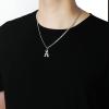 AIAINAGI Soccer Initial A-Z Letter Necklace for Boys Charm Pendant Stainless Steel Silver Chain 22inch Personalized Gift Men Women Girls(S) view 4