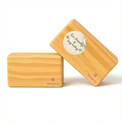 Original Wooden Yoga Blocks Set of 2  Solid Hardwood Props Inspired by Traditional Yoga