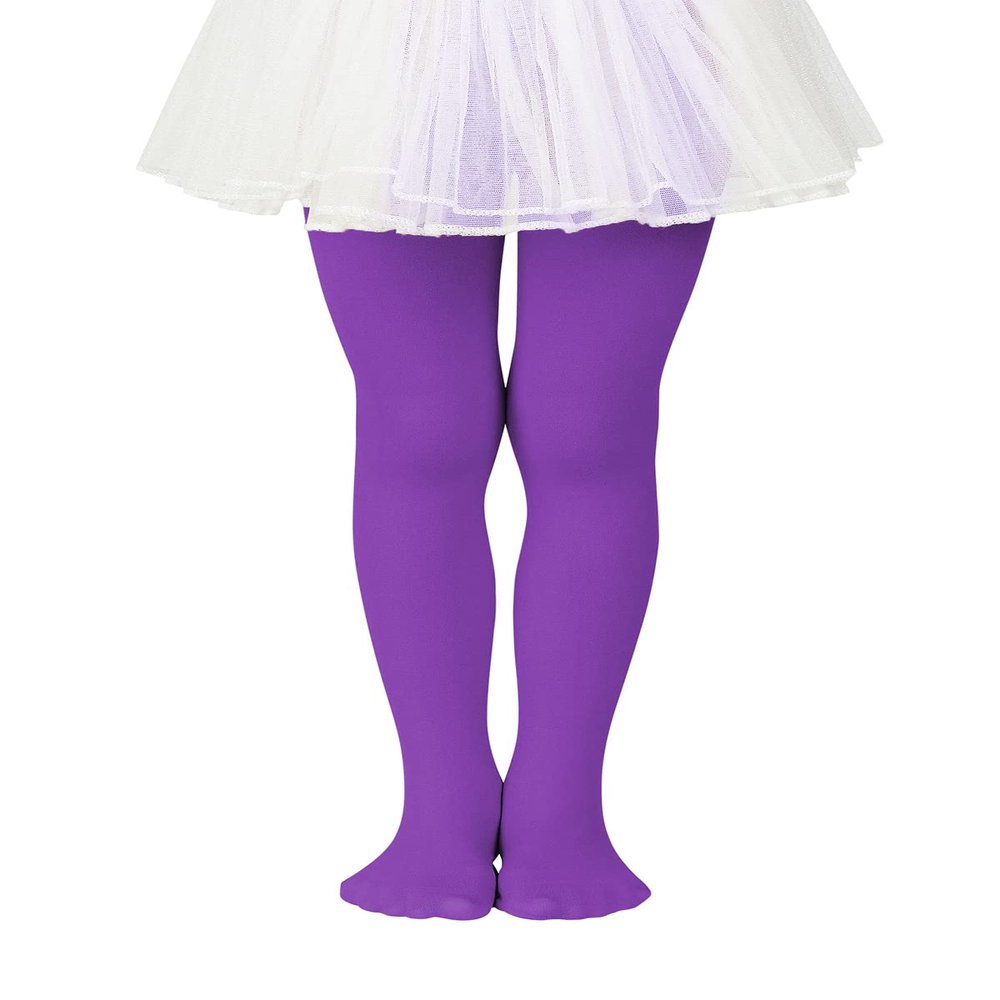 Century Star Ballet Dance Tights Halloween Footed Ultra-Soft Kids Super Elasticity School Uniform Tights For Girls 1 Pack Purple 1-3T