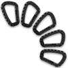 M-Tac Tactical 3.5" Plastic Carabiner - Multipurpose Hard Polymer Gear Clip - D Shape Ring Spring Snap Gear Clip for Outdoor Travelling Camping (Pack of 5, Black) view 1
