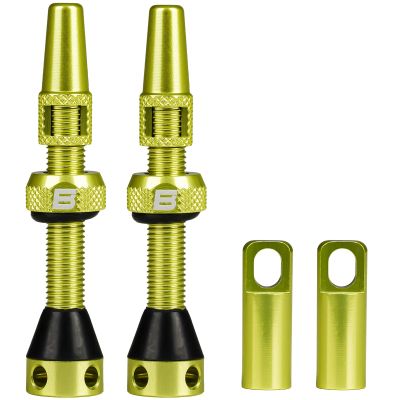 BWSHLF Tubeless Presta Valve Stem 40/44/55/60/65/80/100 mm, Super Light Alloy Presta Valve Stem Kit with Valve Core Remover Tool and Valve Stem Caps - Multiple Color and Size Options(Pair)
