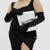 DMLBC Women's Black Long Satin Gloves 1920s Opera Bridal Wedding Dance Halloween Costume Evening Party Gloves 22 inch view 3
