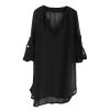 AnFeng Little Girl's Kids Swimsuit Beach Cover Up for Girl Chiffon Shirt Bikini Beachwear Girl Clothes (Black, 12-13 Years) view 2
