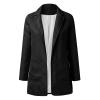 2022 Womens Casual Professional Blazers Long Sleeve Standing Collar Open Front Work Business Office Jacket (Purple XX) view 3
