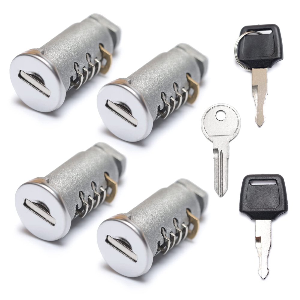 One-Key System Lock Cylinders Compatible with Thule Roof Racks and Accessories 4 Pack Lock Core and Key Kit for Car Racks System Components