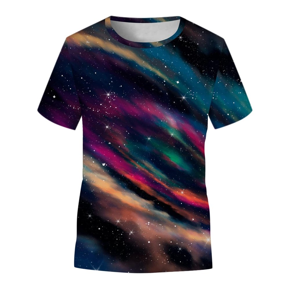 Casual Kids Girls Print Children Teen Tops T-Shirt Galaxy Boys Clothes Boys Tops Toddler Girl Tank (Black, 5-6 Years)