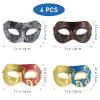 ABOOFAN 4pcs Masquerade Masks for Men Half Face Mardi Gras Masks Halloween Fancy Dress Accessory Halloween Party Supplies view 4