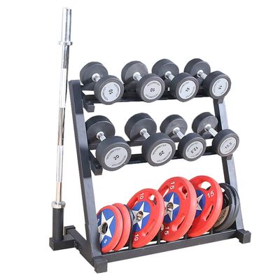 Home Gym Storage Rack, Multifunctional Adjustable Dumbbell Rack, Weight Rack for Dumbbells Kettlebells Weight Bar and Plates Fitness Equipment(Dumbbell Stand Only)
