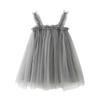 Baby Solid Clothes Children Tulle Strap Girls Toddler Princess Kids Dress Girls Dress&Skirt Baby Girls Cute Dress (Grey, 6-12 Months) view 1