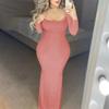 Women Bodycon Long Backless Long Sleeve Maxi Date Night Going Out Club Dress Evening Party Sleeveless High Waist Dresses Pink Medium view 2