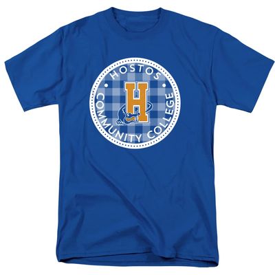 Hostos Community College Official Plaid Badge Unisex Adult T Shirt,Hostos Community College, 4X-Large