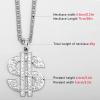 AHIER Halloween Silver Necklace Chain with Dollar Sign, lated Hip Hop Chain Necklace Pendant for Men, 30inch (Rotatable,Lion Head) (S doollar) view 2
