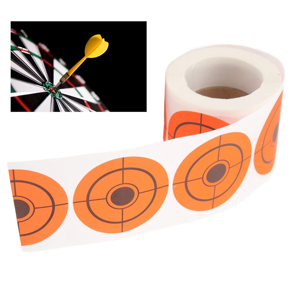250PCS 2inch Splatter Target Stickers Roll Adhesive Reactive Paper with Fluorescent for Hunting Shooting BB Gun