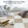 12" X 12" Interlocking Floor Tiles, Fluffy Plush Carpet Foam Mats, Puzzle Exercise Floor Mat, Area Rug for Living Room Bedroom Decor, 11Mm Thick Foam,White+Blue+Grey,20Pcs view 2