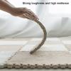 12" X 12" Interlocking Floor Tiles, Fluffy Plush Carpet Foam Mats, Puzzle Exercise Floor Mat, Area Rug for Living Room Bedroom Decor, 11Mm Thick Foam,White+Blue+Grey,20Pcs view 3