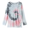 Tunic Casual Tee Dyed Tie Long Shirt Tops Button Front Girls Loose T Blouse Knot Kids Toddler Girl (Grey, 8-9 Years) view 1