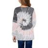 Tunic Casual Tee Dyed Tie Long Shirt Tops Button Front Girls Loose T Blouse Knot Kids Toddler Girl (Grey, 8-9 Years) view 3