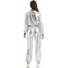 YONGHS Unisex Adults Astronaut Costume Cosmic Space Explorer Jumpsuit for Halloween Cosplay Party Silver XX-Large view 2