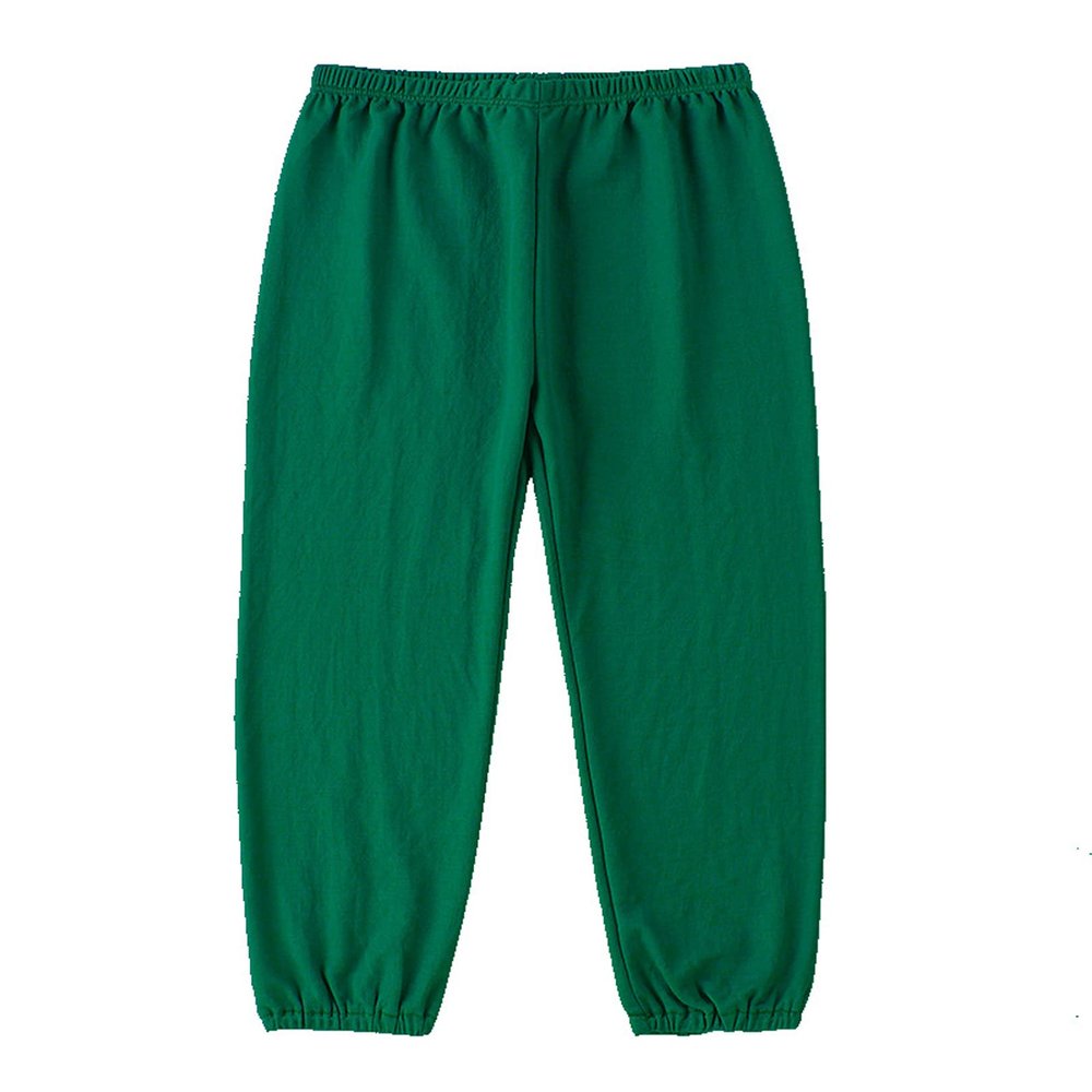 EISHOW Unisex Summer Trousers Kids Baby Thin Breathable Long Pants Soft Cotton Blend Elastic Basic Harem Pants for Boys Girls (Dark Green,4T)