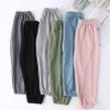 EISHOW Unisex Summer Trousers Kids Baby Thin Breathable Long Pants Soft Cotton Blend Elastic Basic Harem Pants for Boys Girls (Dark Green,4T) view 3
