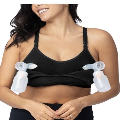 Kindred Bravely Sublime Sports Pumping Bra Hands Free, Adjustable Pumping Bra with EasyClip for All Breast Pumps (Black, 2X)