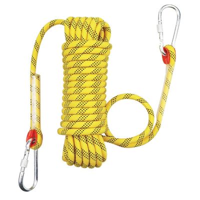 14MM Static Rock Climbing Rope High Strength Nylon Cord 32ft-656ft Fire Escape Safety Rappelling Rope Outdoor Hiking Accessories for Canyoneering Rescue Work ( Color : Yellow , Size : 14mm x 160m )