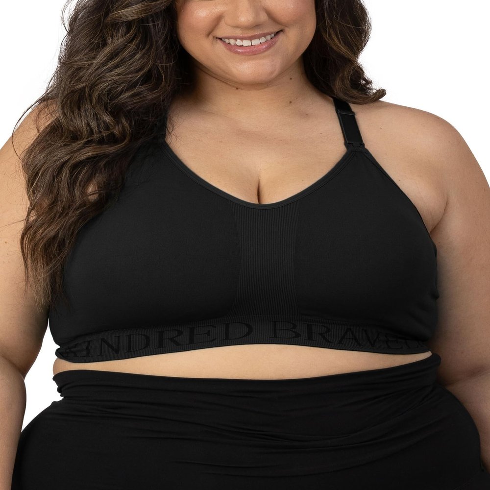 Kindred Bravely Sublime Sports Pumping Bra Hands Free, Adjustable Pumping Bra with EasyClip for All Breast Pumps (Black, 2X-Busty)