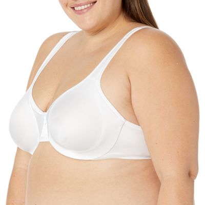 Warner's Women's Plus Size Signature Cushioned Support and Comfort Underwire Unlined Full-Coverage Bra 35002A, Classic White, 40DD