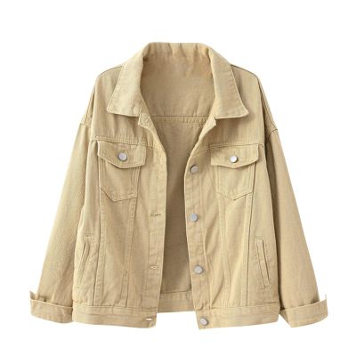 tuduoms Women's Candy Color Denim Jacket Relaxed Fit Casual Jean Trucker Jacket Plus Size Shacket Cropped Denim Jacket Coat