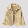 tuduoms Women's Candy Color Denim Jacket Relaxed Fit Casual Jean Trucker Jacket Plus Size Shacket Cropped Denim Jacket Coat view 2