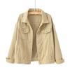 tuduoms Women's Candy Color Denim Jacket Relaxed Fit Casual Jean Trucker Jacket Plus Size Shacket Cropped Denim Jacket Coat view 3