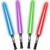 Cawiew 4 Pack Light up Sword Saber with FX Sound (on-Off Control) and Full Retractable Handle, 4 Colors LED Glow in The Dark Toy for Kids Adult view 1
