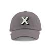 Monogram Initial Modern Shadow Letter Baseball Cap - Toddler, Youth Kids, and Adult Adjustable Grey Hat with White Letter (6-9 Youth Size, X) view 1