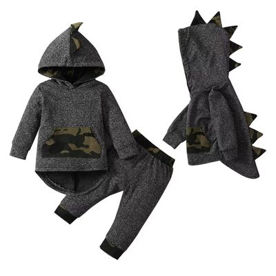 18-24 Months Baby Boy Clothes Toddler Infant Long Sleeve Plaid Pocket Hoodie Tops + Pants Fall Winter Outfit Set 2Pcs, Camo hoodie clothes 18-24 months/110cm