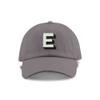 Monogram Initial Modern Shadow Letter Baseball Cap - Toddler, Youth Kids, and Adult Adjustable Grey Hat with White Letter (6-9 Youth Size, E) view 1