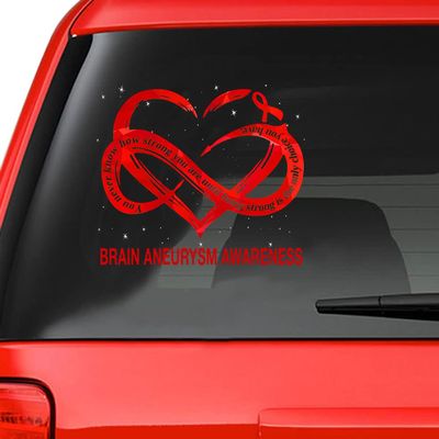 Brain Aneurysm Awareness Being Strong Is The Only Choice: Support Vinyl Decal, Heart Ribbon Sticker Warrior, Burgundy Sticker, I Wear DA8-018, L, White