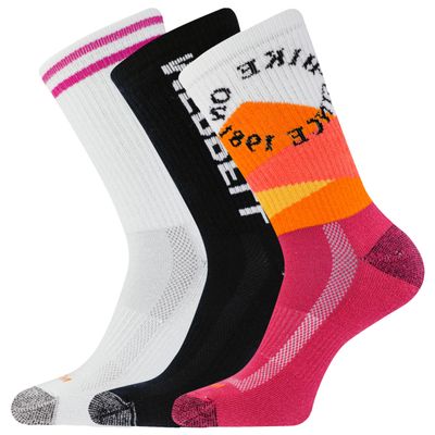 Merrell Unisex Mens And Women's Recycled Half Cushion Socks - 3 Pair Pack Hiking Arch Support Repreve Everyday Crew, Purple Hike On, Small-Medium US