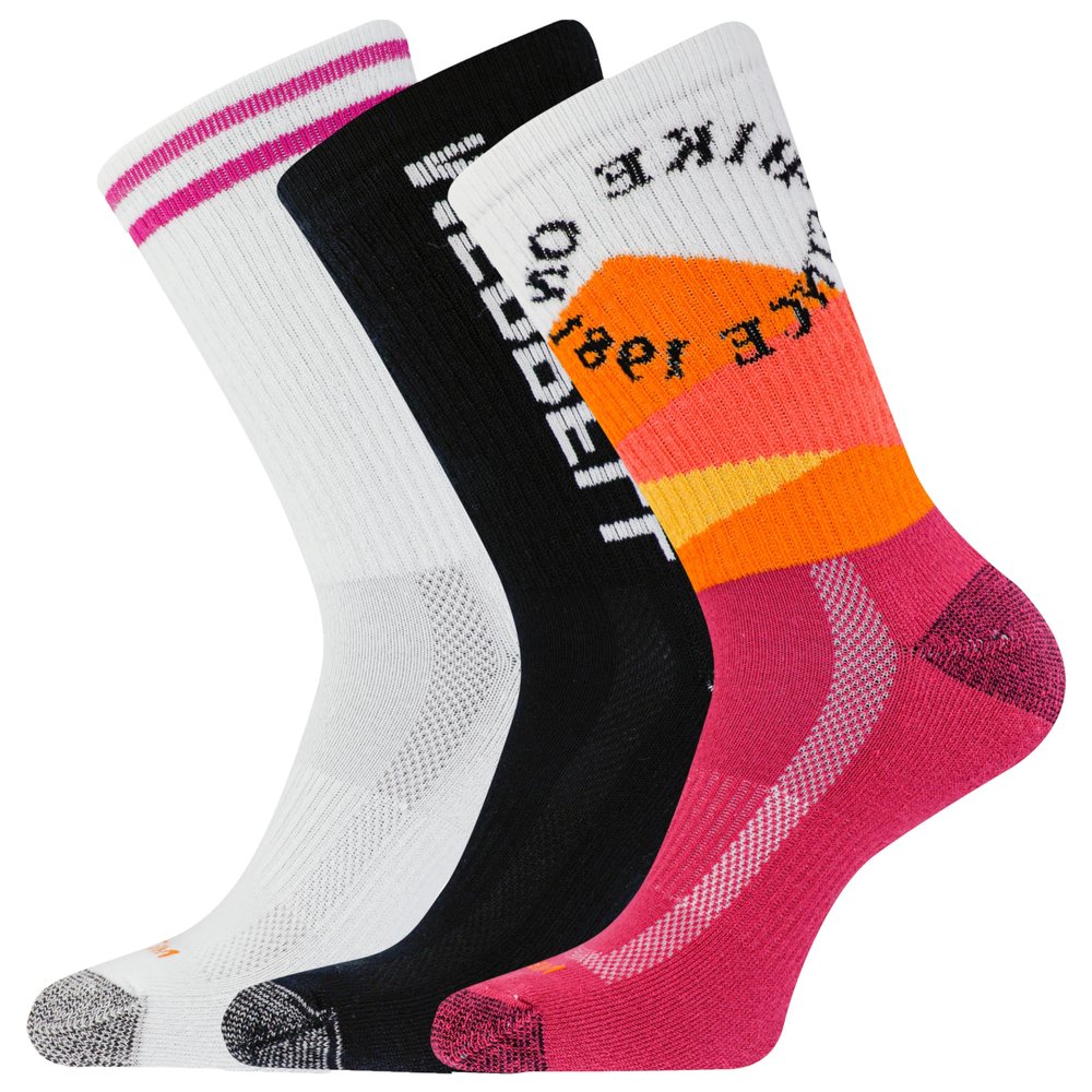 Merrell Unisex Mens And Women's Recycled Half Cushion Socks - 3 Pair Pack Hiking Arch Support Repreve Everyday Crew, Purple Hike On, Small-Medium US