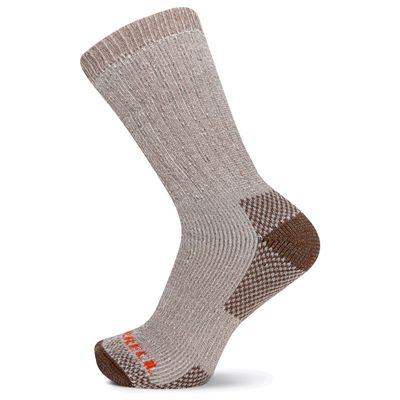 Merrell Men's and Women's Heavyweight Hiker Cold Weather Comfort Crew Socks 1 Pair Pack, Brown, Shoe Size: 9-11