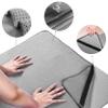 POLYTE Microfiber Hot Yoga Towel Mat with Non-Slip Silicone Grip and Secure Fit Elastic Straps, 24 x 72 in (Gray) view 2